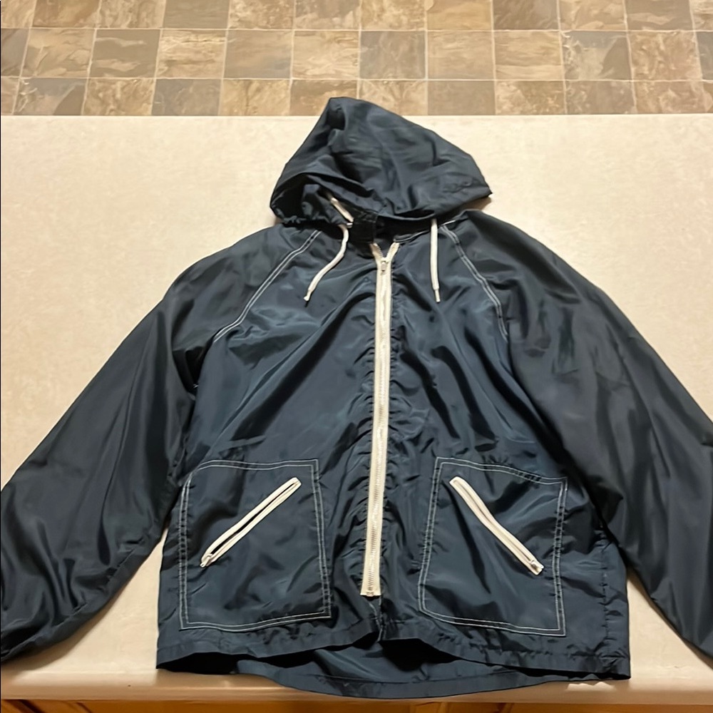 Men's Navy Hooded Jacket